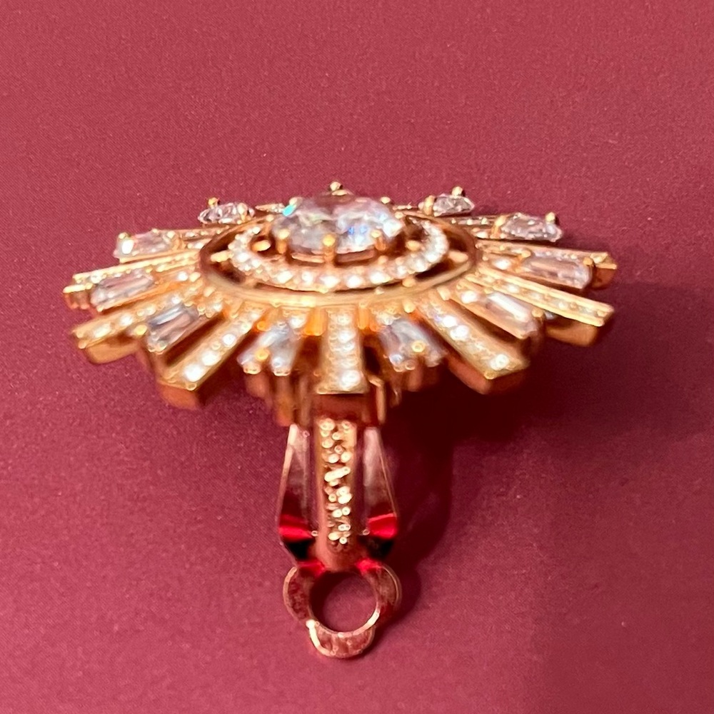 Swarovski Gold Sunburst Earrings - Picture 5 of 5